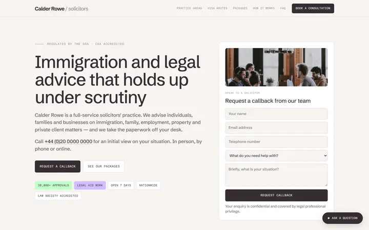 Calder Rowe Solicitors home page